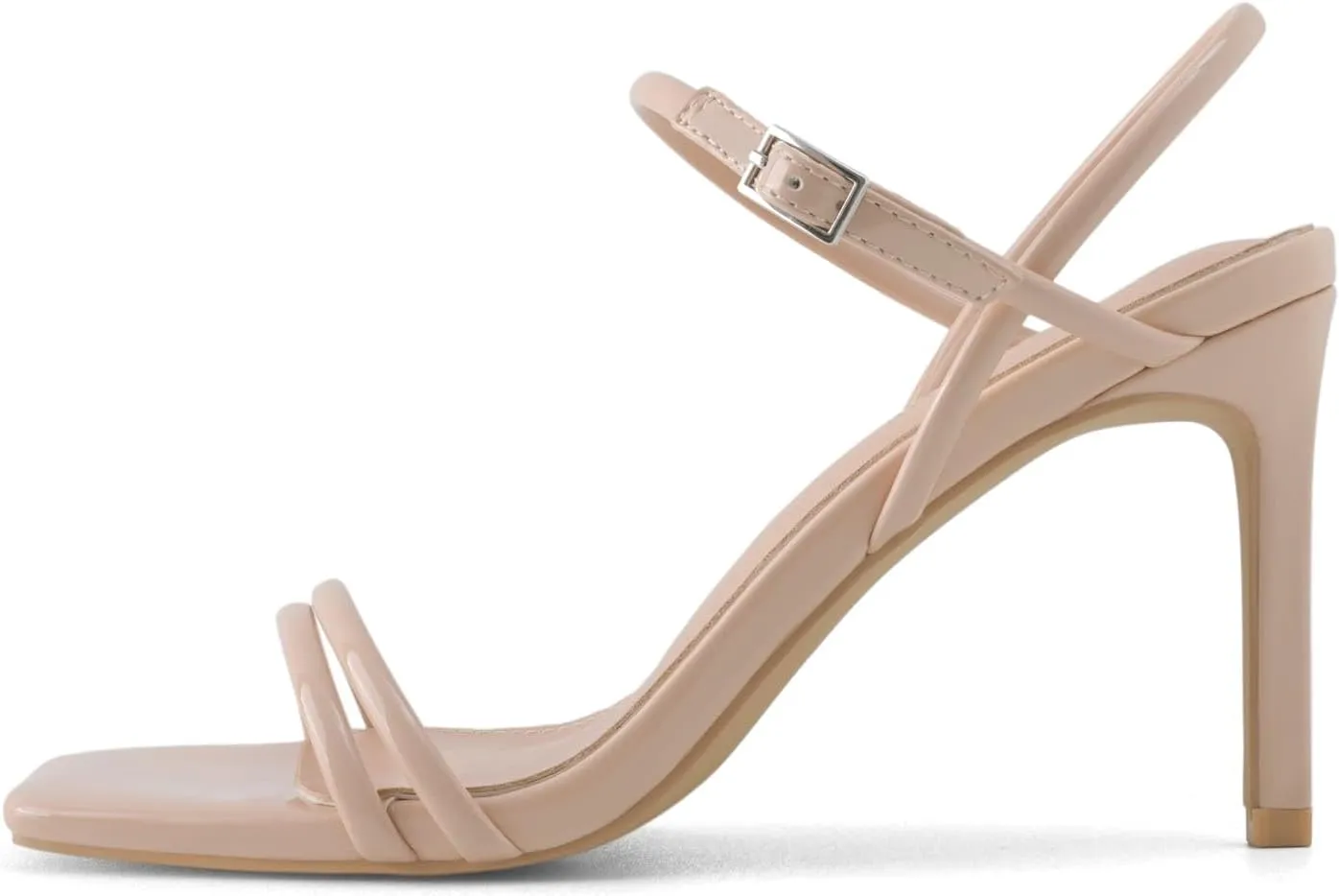 Strappy Heels for Women Stiletto High Heeled Sandals Square Open Toe Ankle Buckle Strap Dress Wedding Party shoes