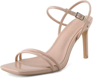 Strappy Heels for Women Stiletto High Heeled Sandals Square Open Toe Ankle Buckle Strap Dress Wedding Party shoes