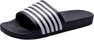 Striped Slides - Quick-Dry, Non-Slip Beach & Shower Sandals, Indoor/Outdoor Use