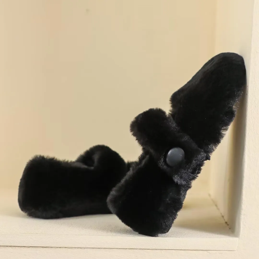 Stunner Women Warm Winter Slippers Fur Lined Slip On Waterproof Indoor Outdoor Warm Mules