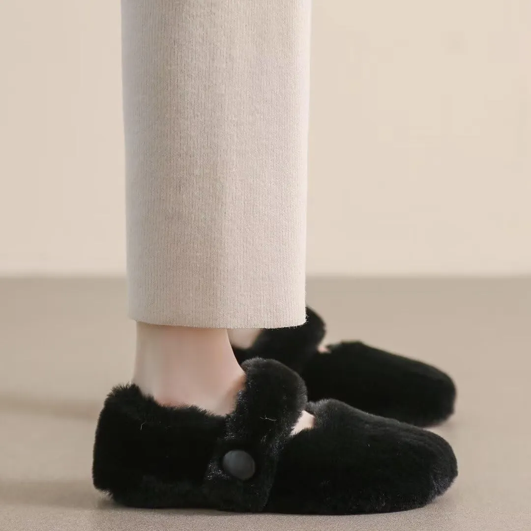 Stunner Women Warm Winter Slippers Fur Lined Slip On Waterproof Indoor Outdoor Warm Mules