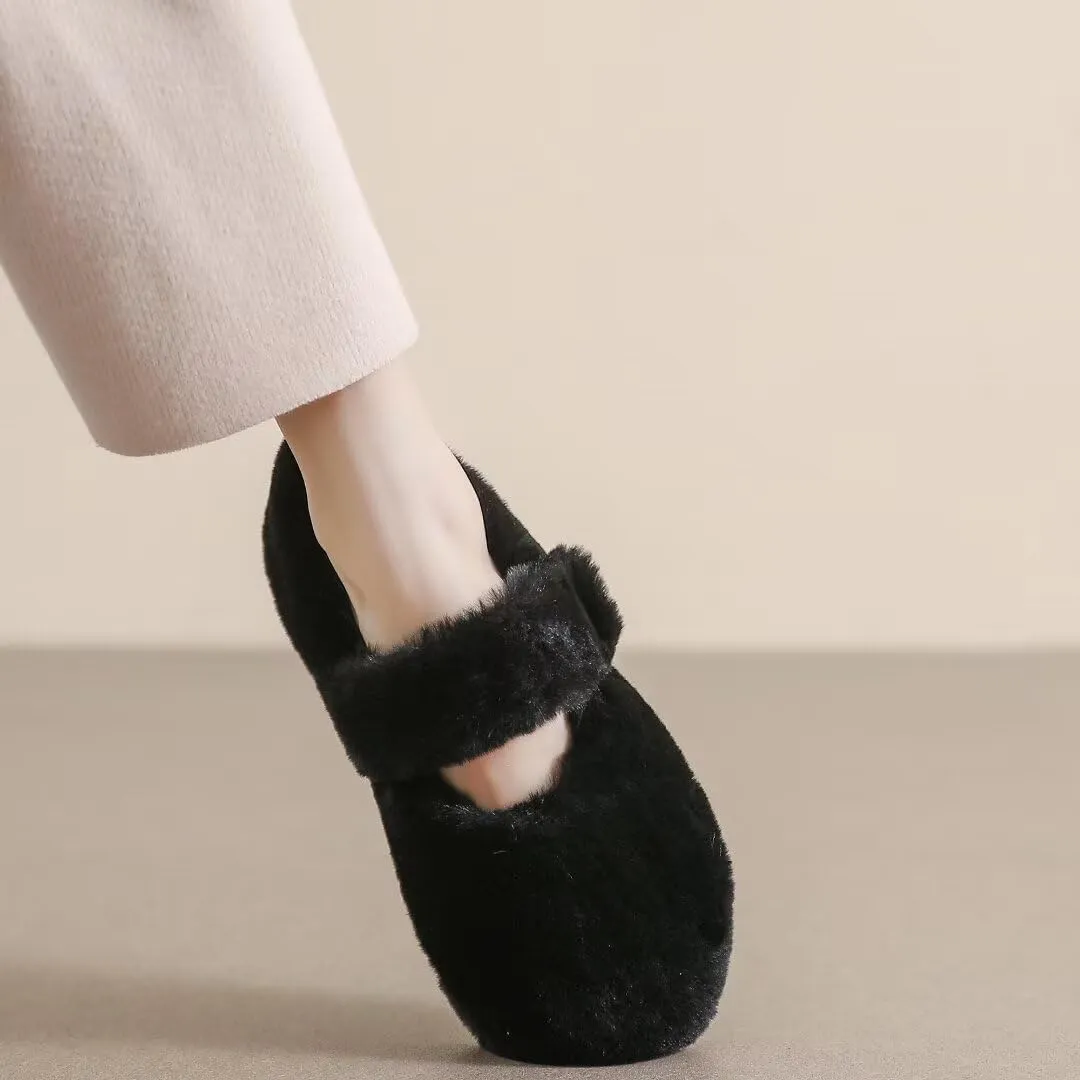 Stunner Women Warm Winter Slippers Fur Lined Slip On Waterproof Indoor Outdoor Warm Mules