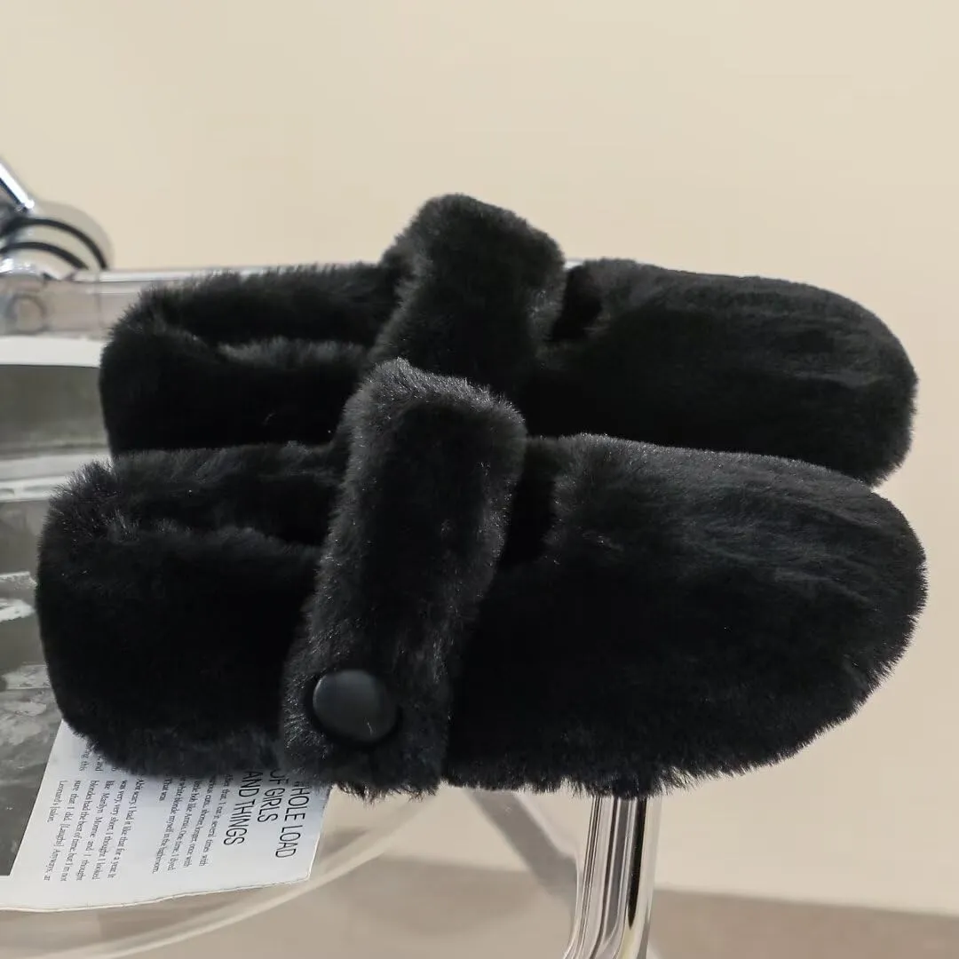 Stunner Women Warm Winter Slippers Fur Lined Slip On Waterproof Indoor Outdoor Warm Mules