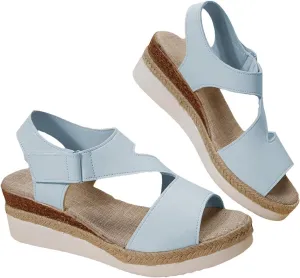 Summer Sandals for Women Dressy Open Toe Sandal Wedges Heels Platform Sandals Buckle Ankle Strap Espadrilles Sandal Comfortable Walking Shoes Casual Vacation Beach Shoes