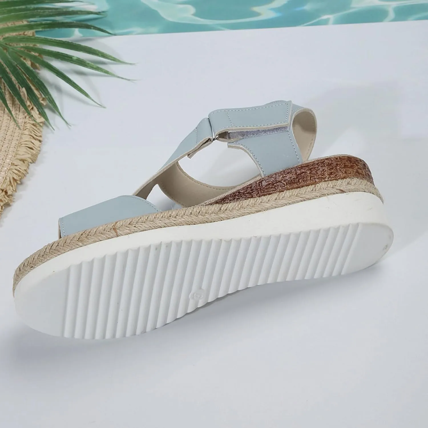 Summer Sandals for Women Dressy Open Toe Sandal Wedges Heels Platform Sandals Buckle Ankle Strap Espadrilles Sandal Comfortable Walking Shoes Casual Vacation Beach Shoes