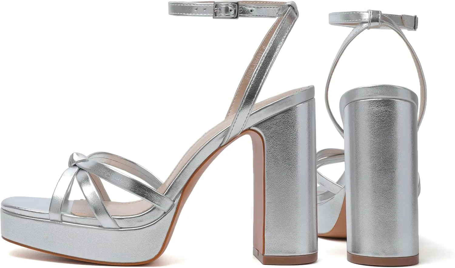 sun gurg Strappy Platform Heels for Women Square Open Toe Chunky High Heels Multicolored Ankle Strap Block Heeled Sandals for Prom Wedding Date Night