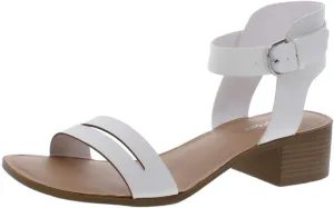 Sun   Stone Womens ALECTA Faux Leather Strappy Sandals White 11 Medium (B,M)