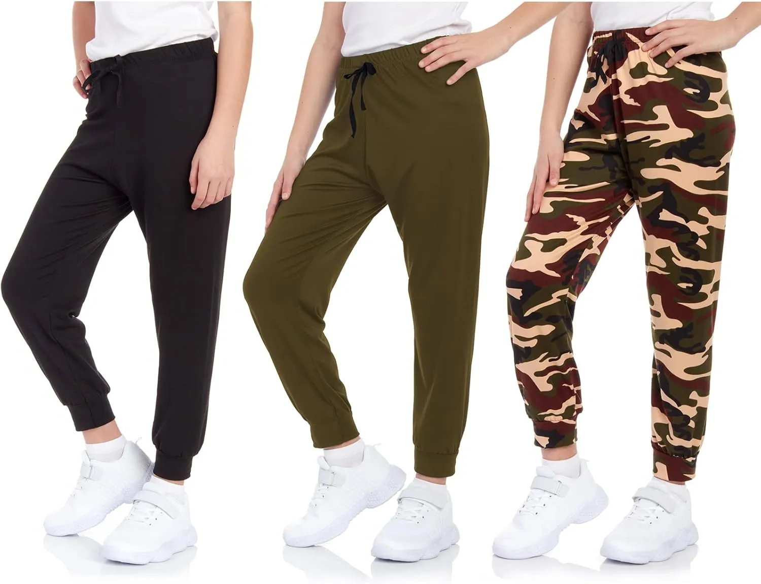 Sweet Hearts Girls Sweatpants - 3 Pack Super Soft Girls' Activewear Performance Jogger Pants: Made in USA (Sizes: 5-18)