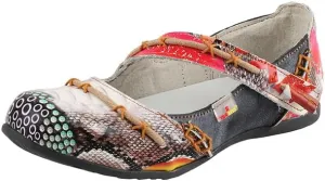 TMA EYES Multicolor Stitching Flat Soft Sole Unique Walking Style Women Shoes