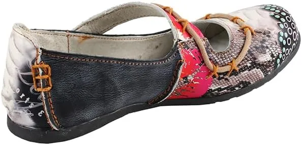 TMA EYES Multicolor Stitching Flat Soft Sole Unique Walking Style Women Shoes