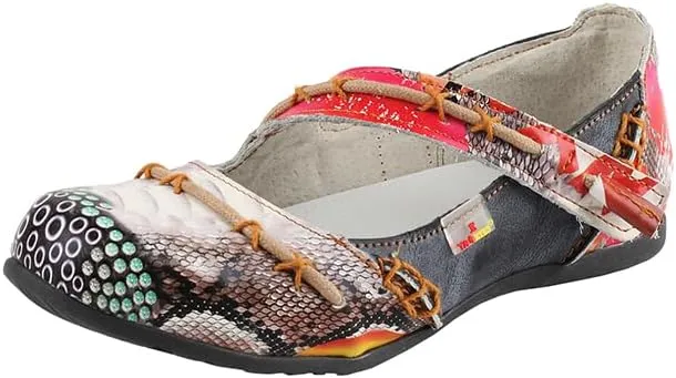 TMA EYES Multicolor Stitching Flat Soft Sole Unique Walking Style Women Shoes
