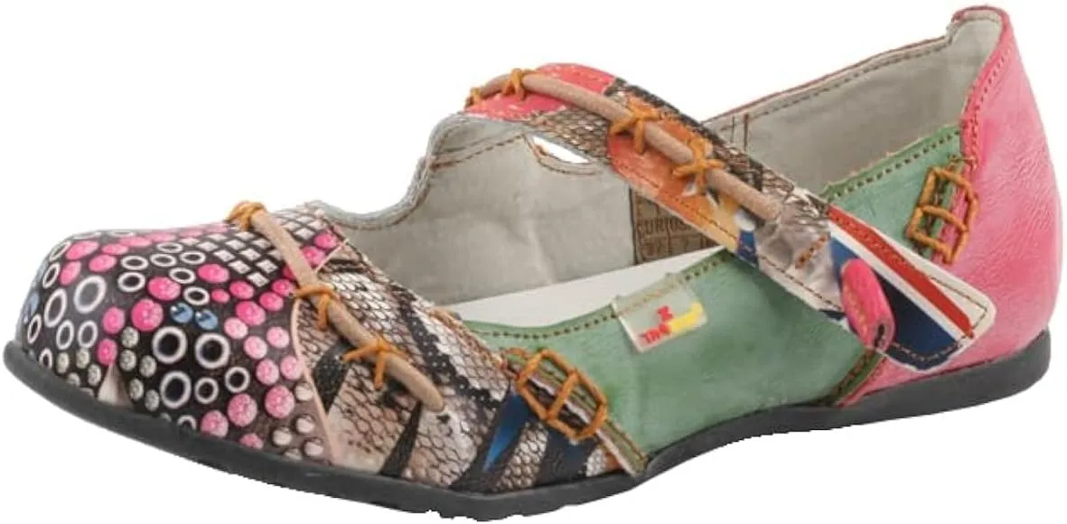 TMA EYES Multicolor Stitching Flat Soft Sole Unique Walking Style Women Shoes