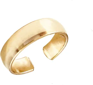 TOE RINGS & THINGS | Bold Gold Adjustable Comfort Fit Toe Ring | Smooth Wide Band 14k Gold Filled Toe Rings for Women or Men