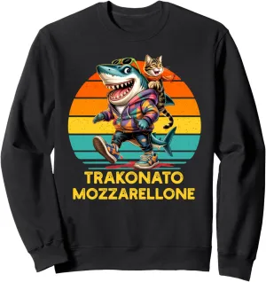TRAKONATO MOZZARELLONE - Brain Red Tralala Shark Retro Sweatshirt