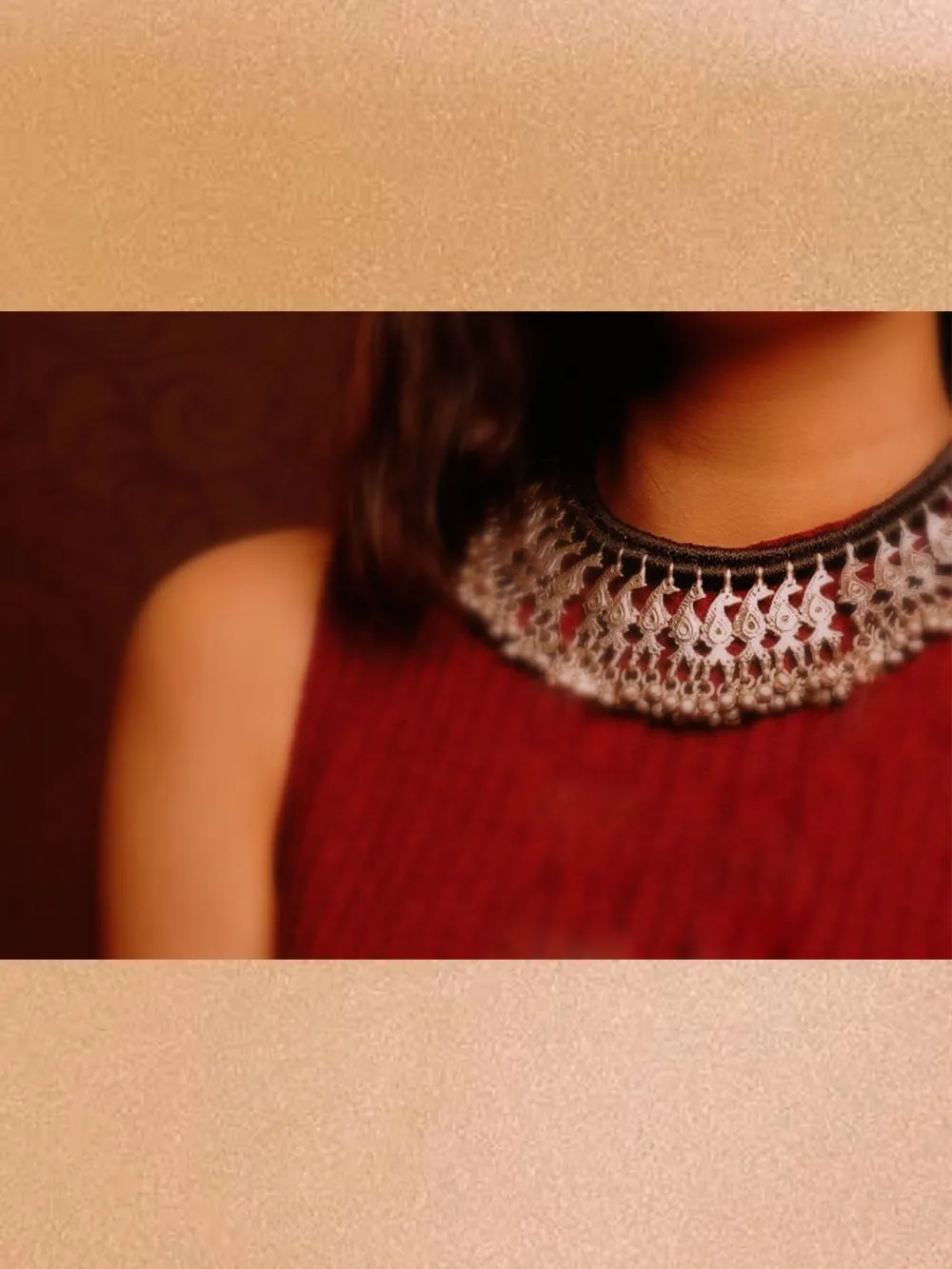 Tribe by Amrapali - Necklace Silver Peacock Pin Thread