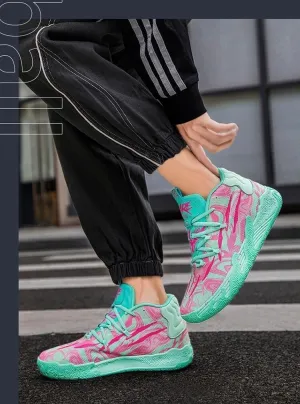 Unisex Basketball Sneakers Breathable Athletic Shoes with Multi Color Matching Design, Dynamic Traction All-Day Comfort for Indoor/Outdoor Courts