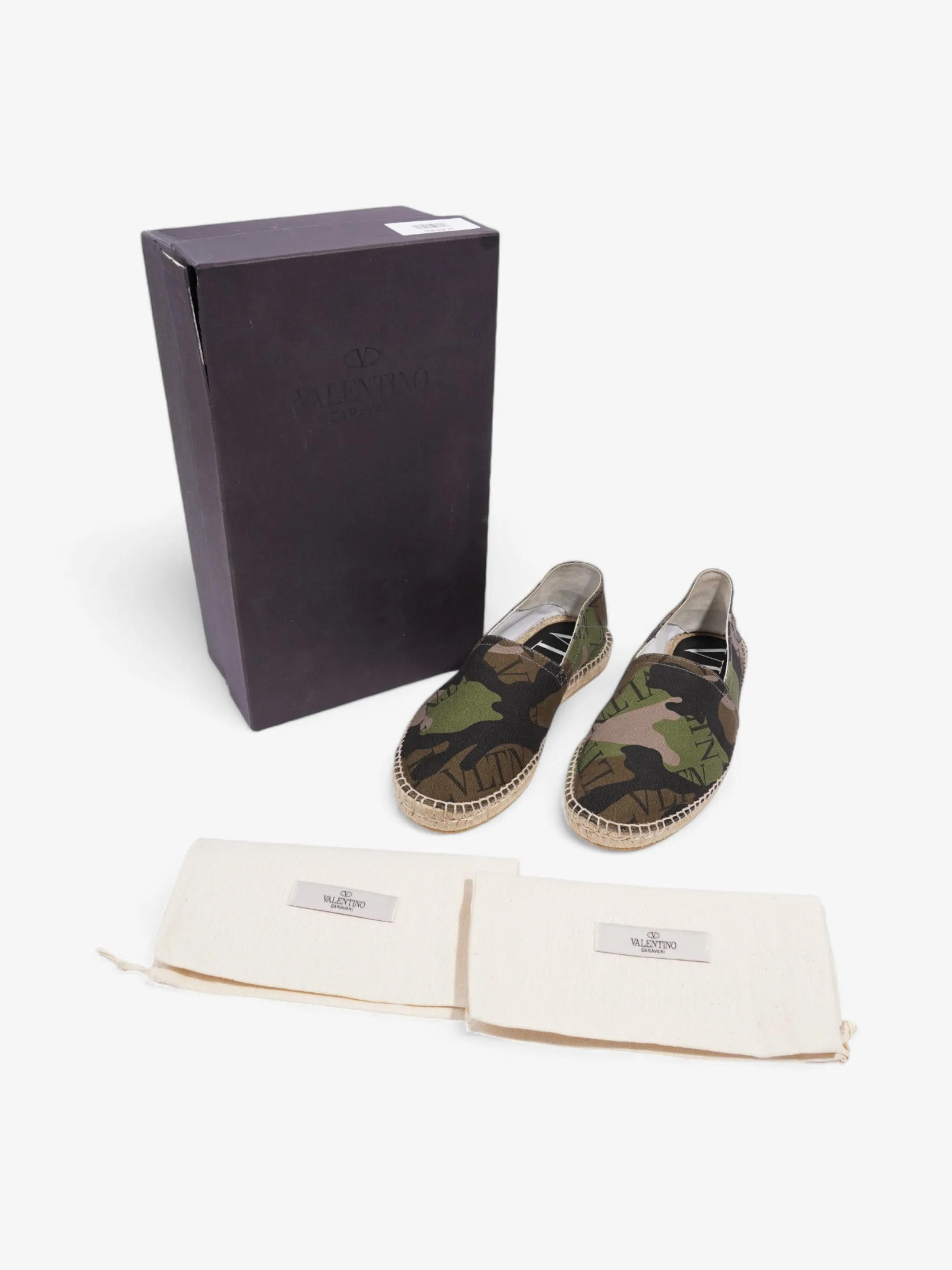 Valentino Logo Espadrilles Camouflage / Black Canvas EU 42 UK 8