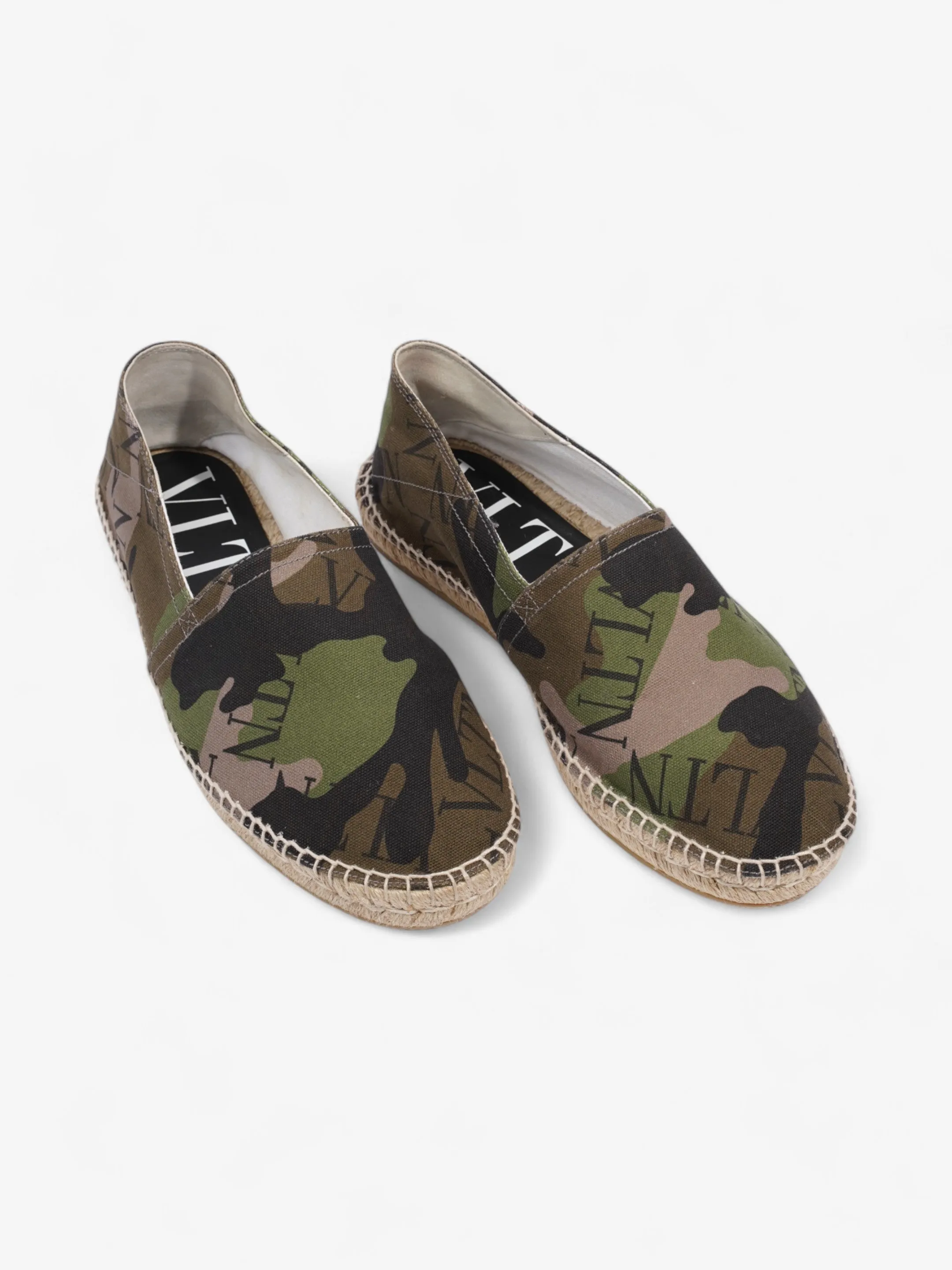 Valentino Logo Espadrilles Camouflage / Black Canvas EU 42 UK 8