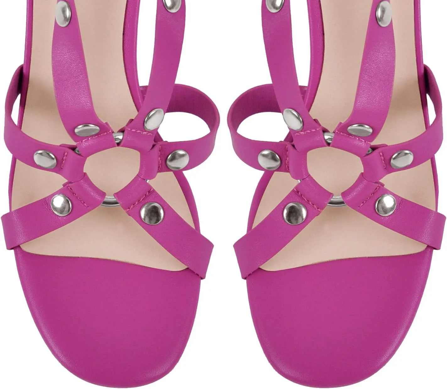 VERISSON Women's Grommets Stiletto Sandals Platform Open-back High Heels Cross Bands Open Toe Buckle-up Ankle Sandals Party Dressing