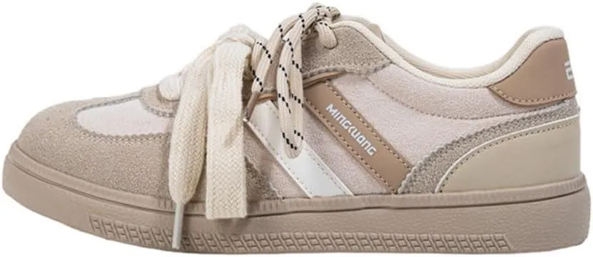 Vintage Low-Top Double-Lace Sneakers - Cute Retro Y2K Kawaii Chunky Platform Shoes Women & Girls, Comfy Casual Slip-Resistant for Beach Travel & College Campus