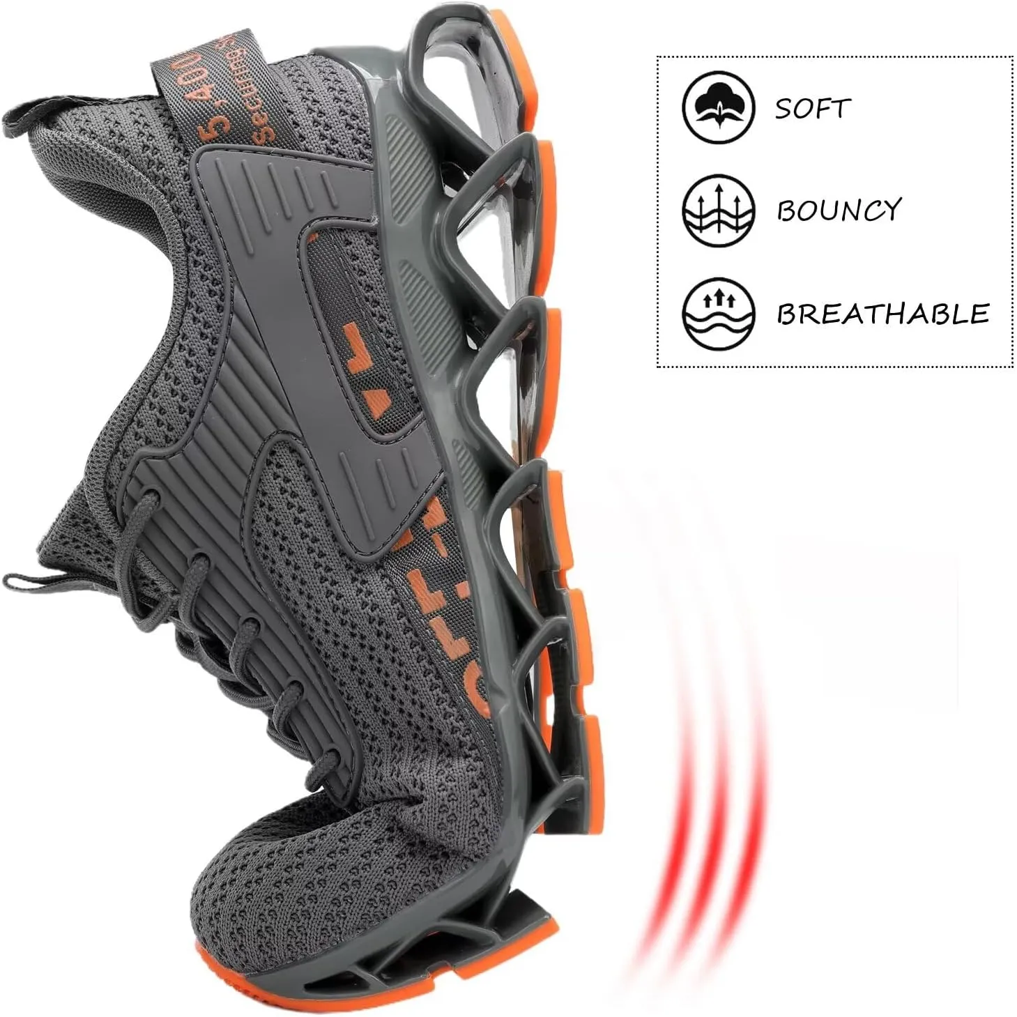 Vooncosir Men's Fashion Sneakers Breathable Mesh Running Shoes Blade Non Slip Soft Sole Casual Athletic Walking Shoes