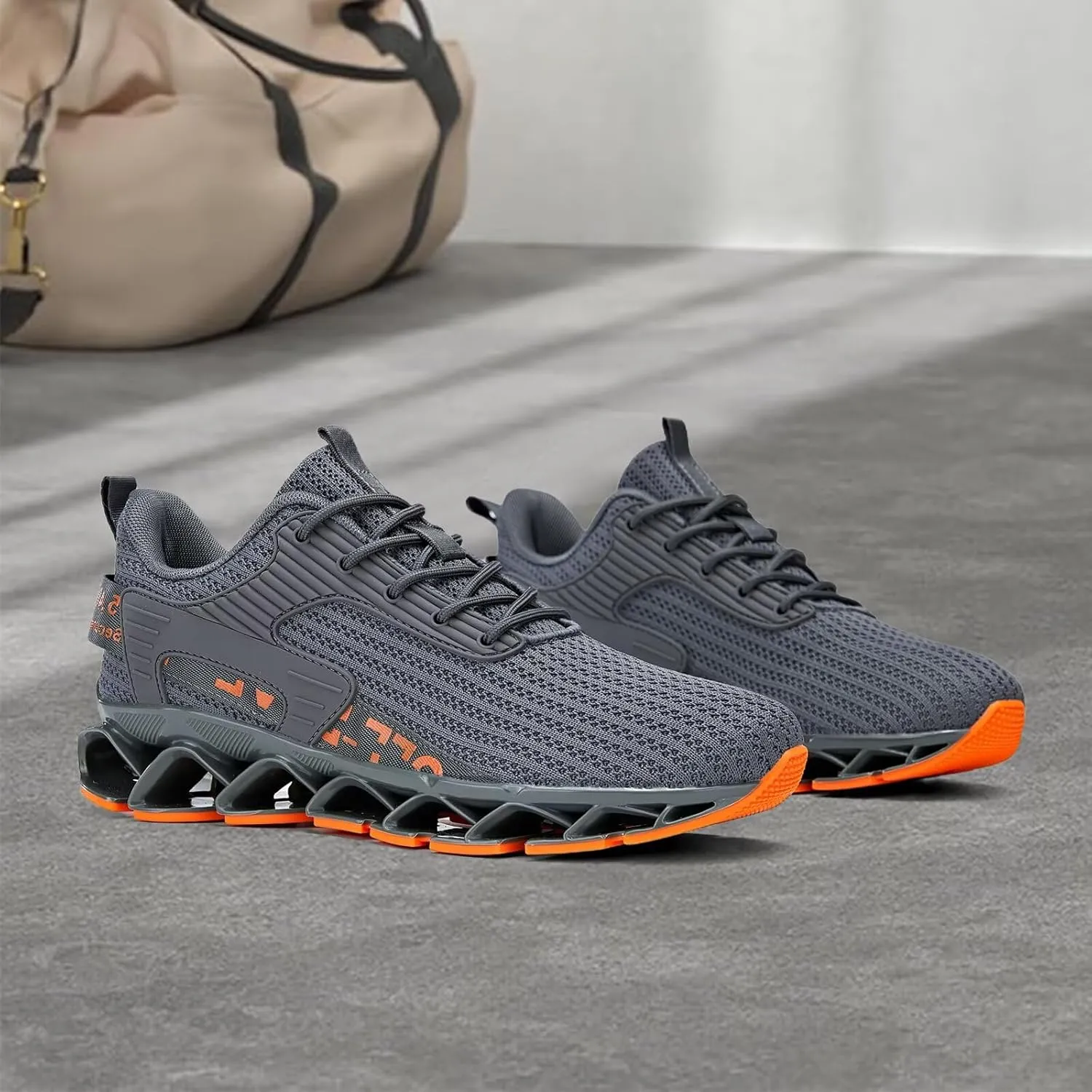 Vooncosir Men's Fashion Sneakers Breathable Mesh Running Shoes Blade Non Slip Soft Sole Casual Athletic Walking Shoes