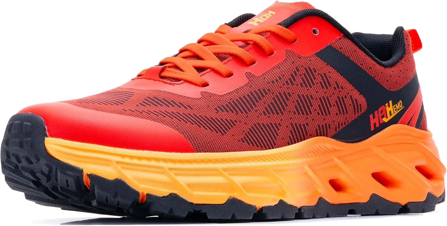 Wide Trail Running Shoes for Mens - FALKON 1.0 Waterproof Hiking Sneakers Wide Width for Outdoor with Jet-Holes Sole