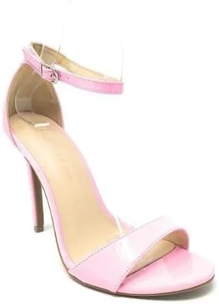 Wild Diva Women's Tampa Round Toe Single Band Ankle Strap Stiletto High Heel Sandals