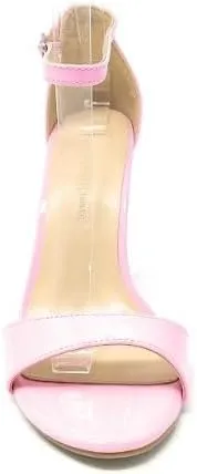 Wild Diva Women's Tampa Round Toe Single Band Ankle Strap Stiletto High Heel Sandals