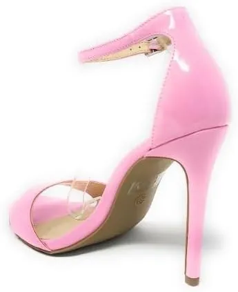 Wild Diva Women's Tampa Round Toe Single Band Ankle Strap Stiletto High Heel Sandals