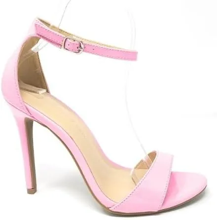 Wild Diva Women's Tampa Round Toe Single Band Ankle Strap Stiletto High Heel Sandals