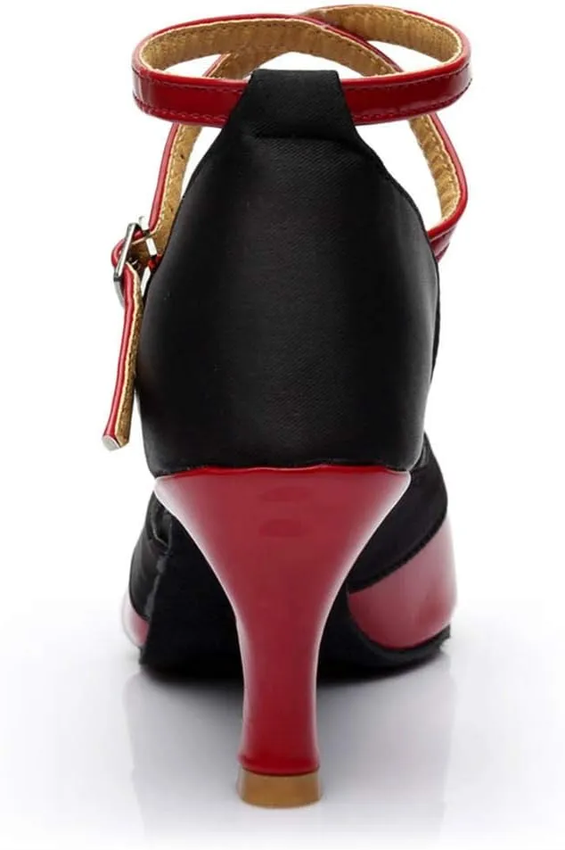 Women Ballroom Dancing Prom Fashion Shoes Ladies Latin S𝐚lsa Performance Gold Sparkly Singles Ankle Strap High Heels