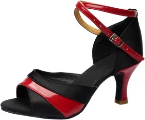 Women Ballroom Dancing Prom Fashion Shoes Ladies Latin S𝐚lsa Performance Gold Sparkly Singles Ankle Strap High Heels
