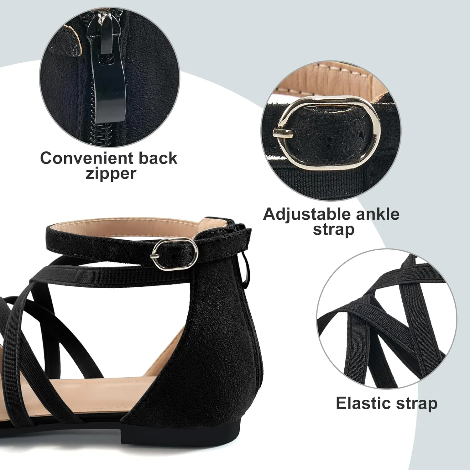 Womens Ballet Flats for Wedding : Comfortable Dress Work Flat for 2025 - Ladies Dressy Zipper Walking Shoes
