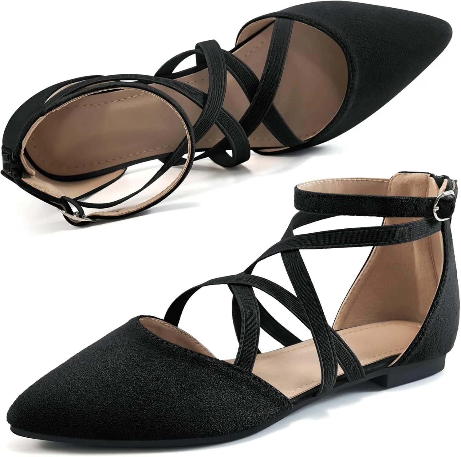 Womens Ballet Flats for Wedding : Comfortable Dress Work Flat for 2025 - Ladies Dressy Zipper Walking Shoes