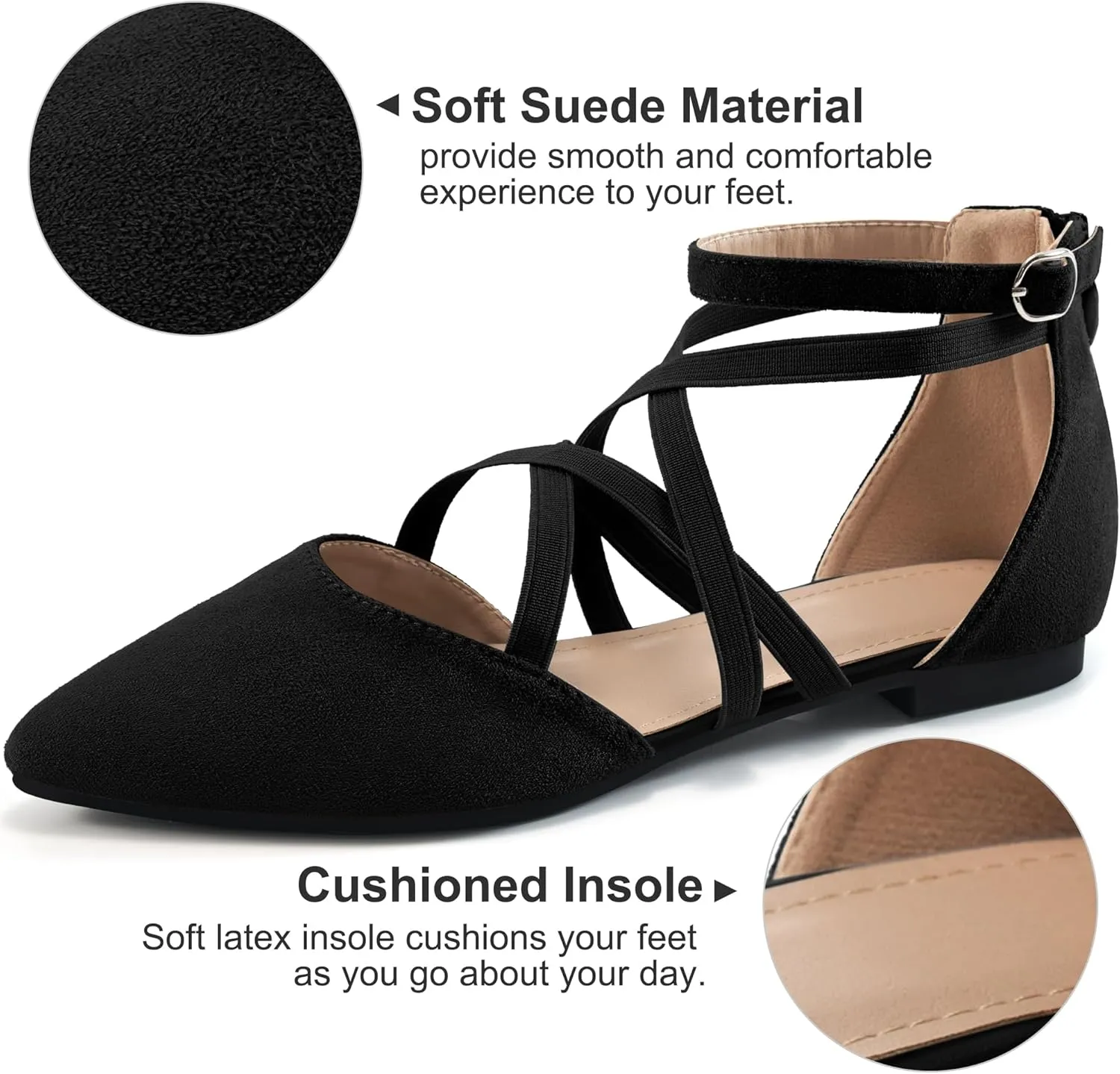Womens Ballet Flats for Wedding : Comfortable Dress Work Flat for 2025 - Ladies Dressy Zipper Walking Shoes