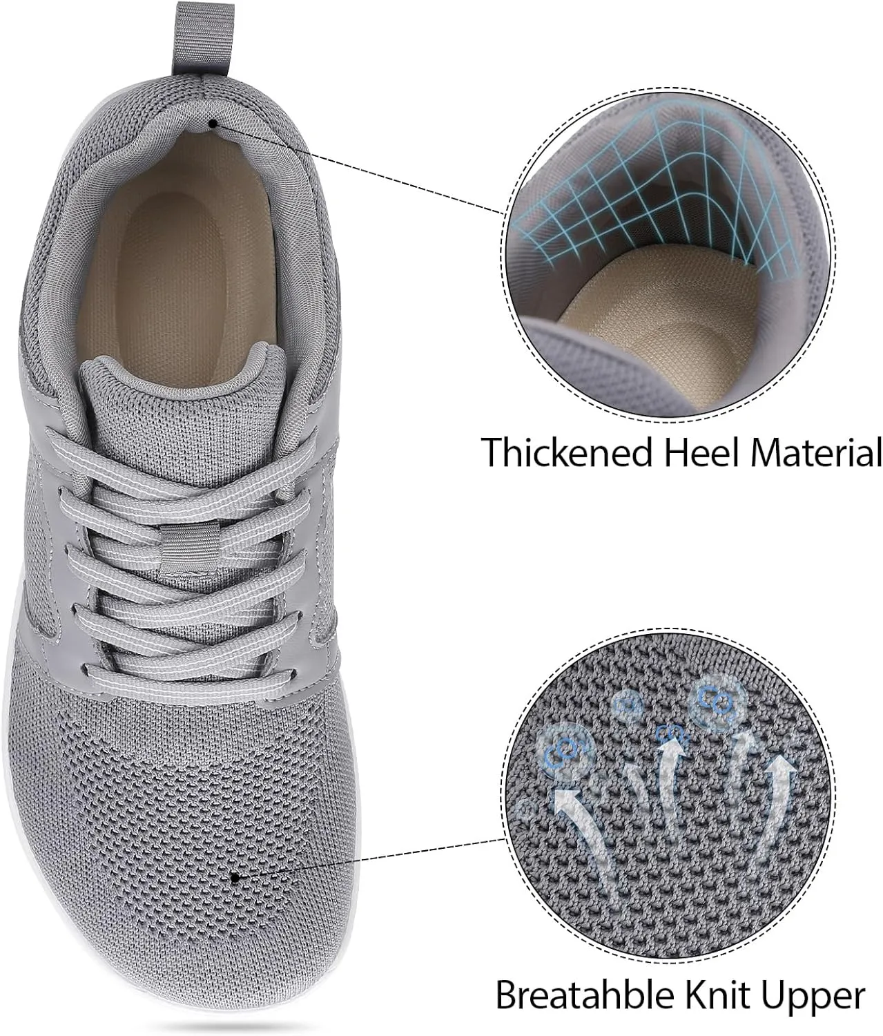 Womens Barefoot Shoes Wide Toe Walking Shoes Minimalist Zero Drop Shoes Breathable Trail Running Sneakers