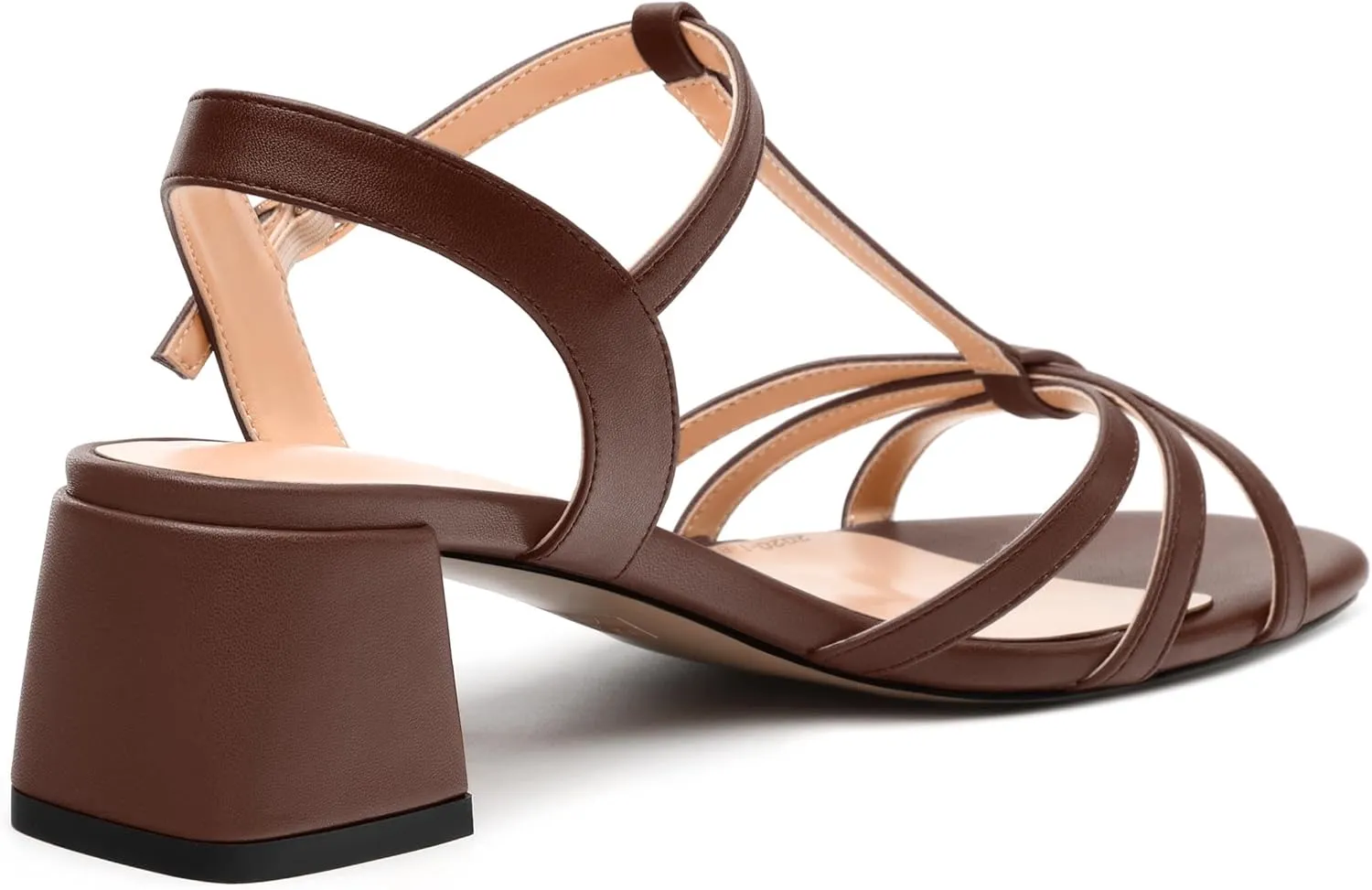 Womens Block Heel Sandals, Open Toe Low Chunky Heel T-strap Sandals for Women, Ankle Strap Sandals with Buckle, Comfort Strappy Sandals 2"