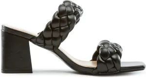 Womens Braided Heeled Sandals Mostly-S by Soda Black 10