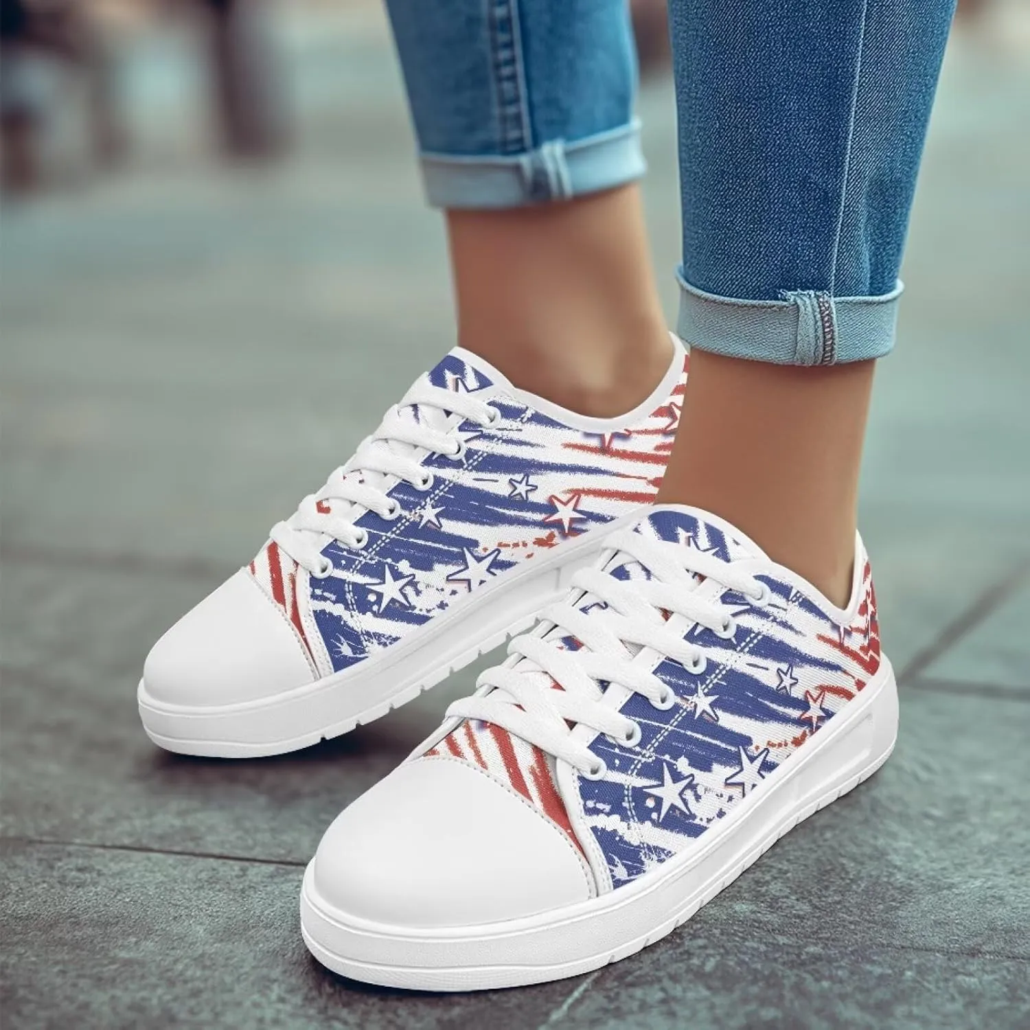 Womens Canvas Sneakers Lightweight Lace Up Fashion Comfortable Canvas Shoes Low Top Slip On Casual Tennis Walking Footwear
