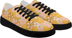 Women's Canvas Sneakers Mesh Lace Up Low Top Sneakers Lightweight Breathable Canvas Tennis Shoes Ladies Running Shoes