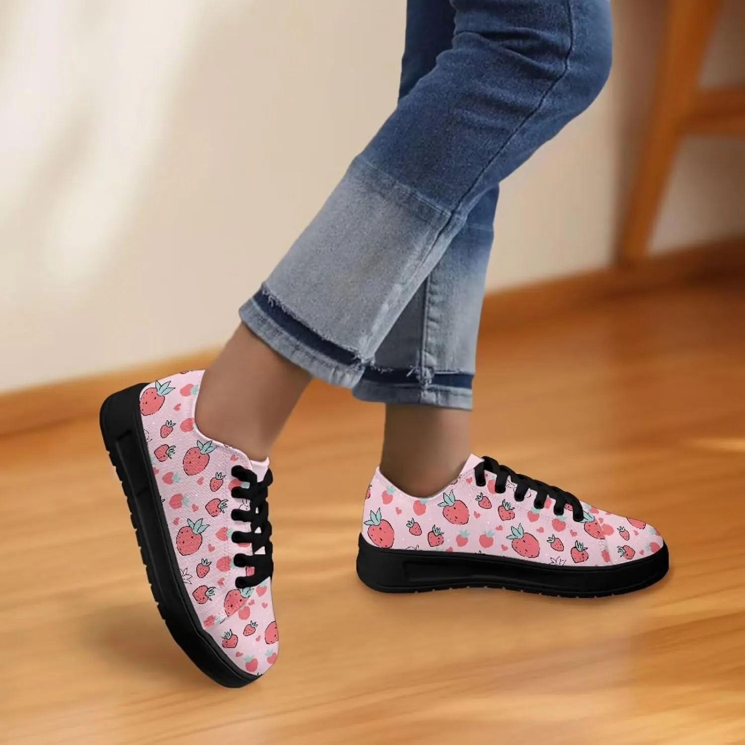 Women’s Canvas Sneakers Orthotic Walking Shoes with Memory Foam Non-Slip Canvas Shoes for Hiking Walking Running