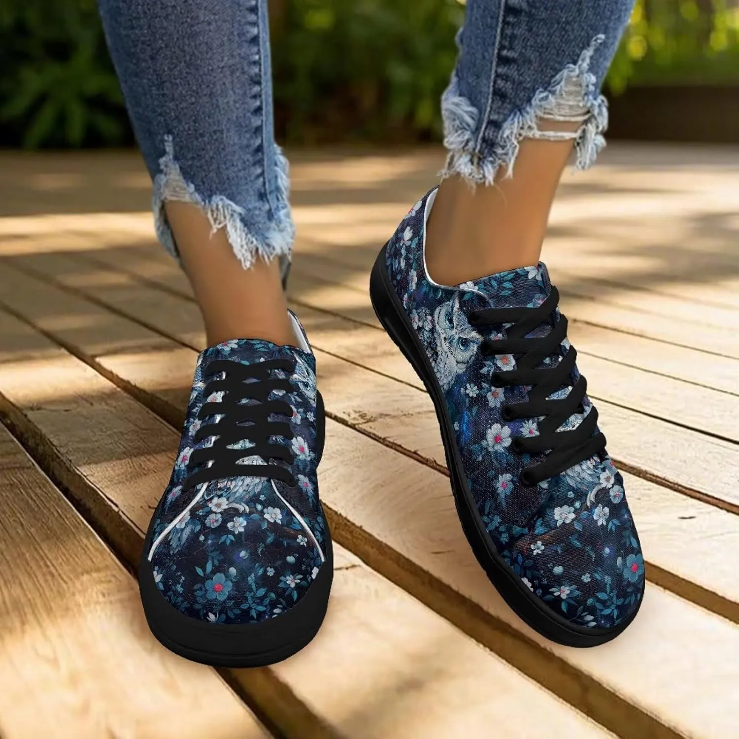 Women’s Canvas Sneakers Orthotic Walking Shoes with Memory Foam Non-Slip Canvas Shoes for Hiking Walking Running