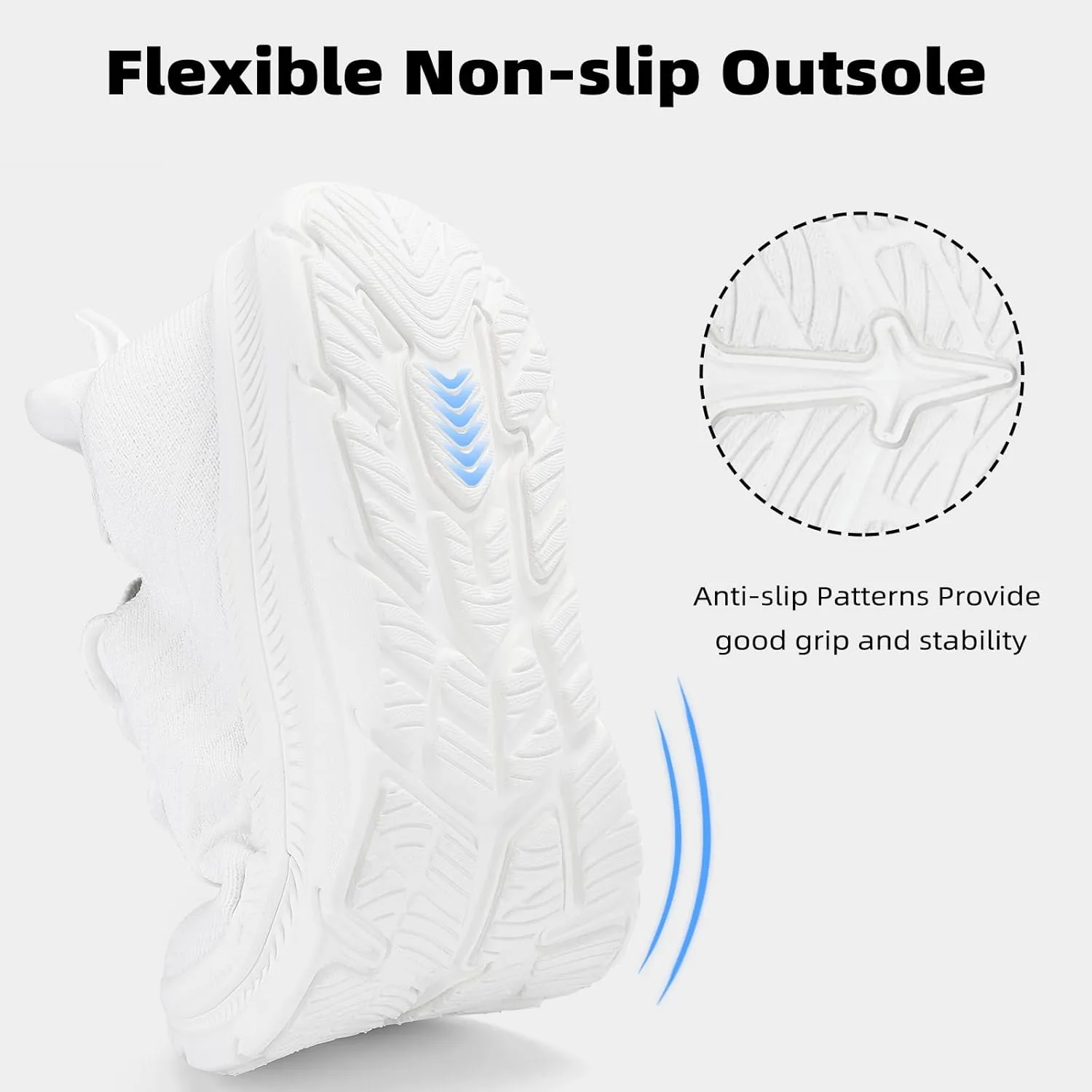 Women's Cushioning Running Shoes - Slip on Memory Foam Comfortable Walking Tennis Sneakers Ladies Athletic Gym Workout Sport Jogging Shoe Lightweight