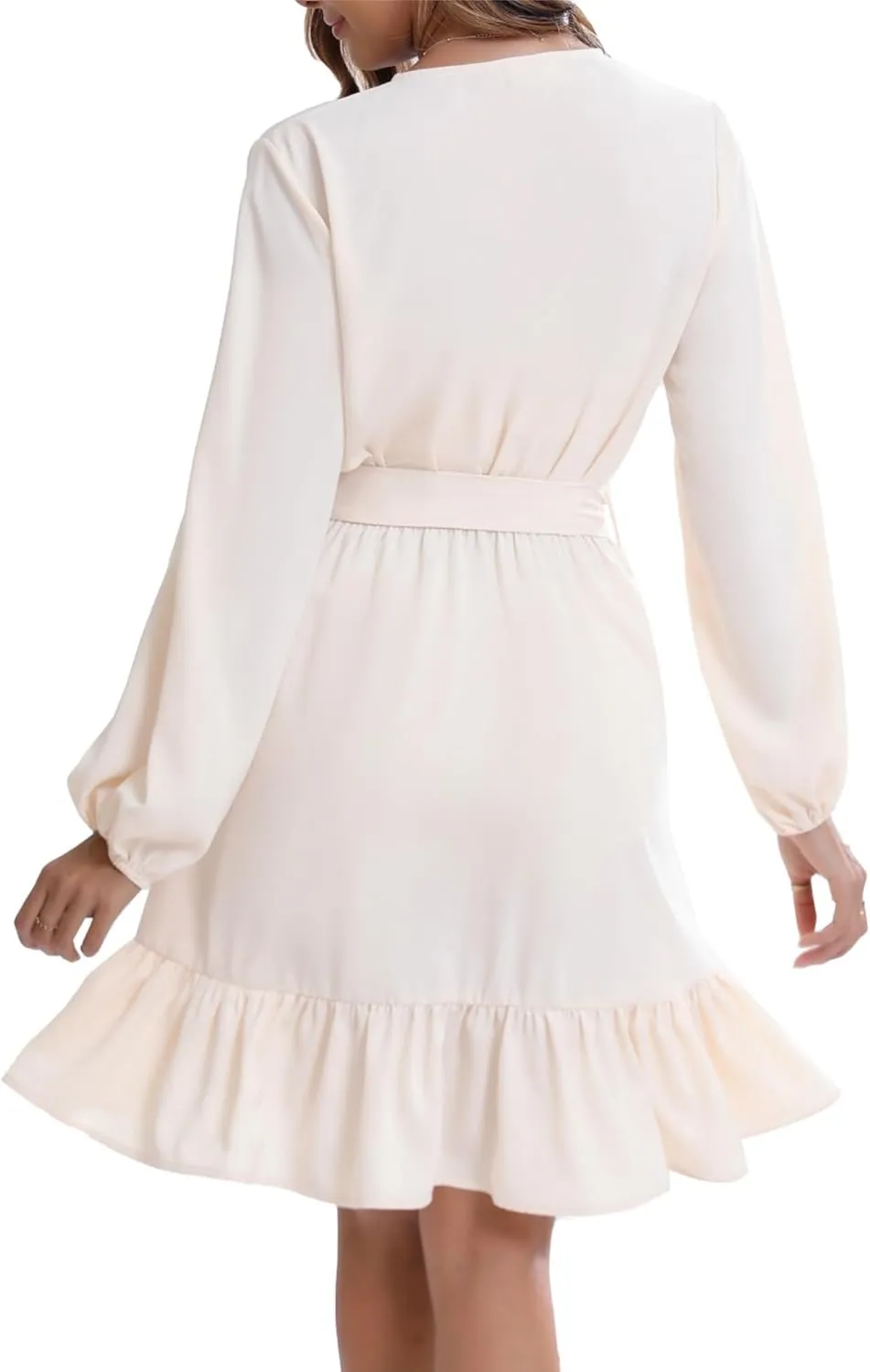 Women's Flared Sleeves Printed Wrap A-Line Mini Boho Dress