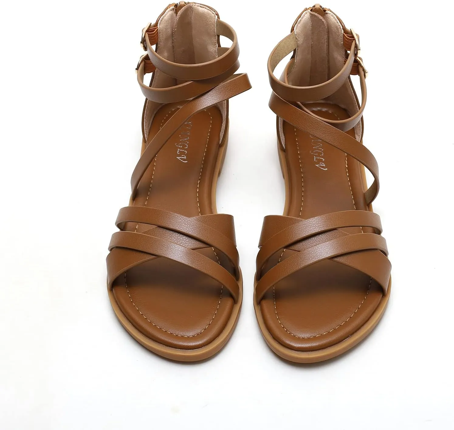 Women's Gladiator Sandals Summer Flat Strappy Sandals Fashion Dress Beach Shoes
