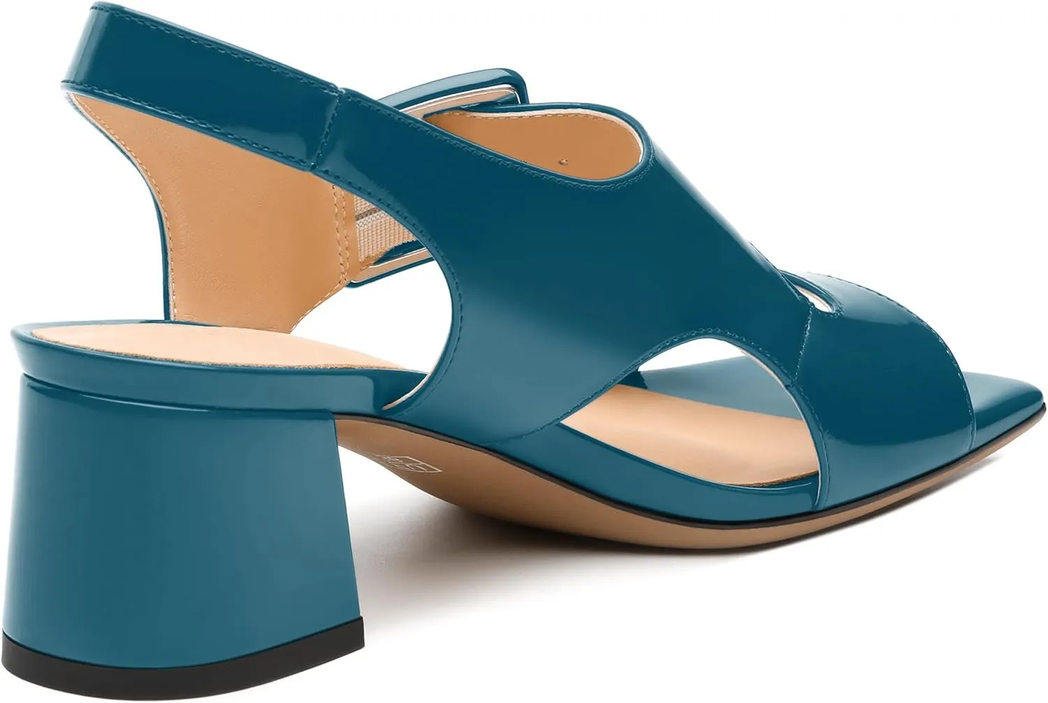 Womens Heeled Sandals Shoes, Square Peep Toe Mid Block Heel Ankle Strap Sandals for Women, Leather Insole Chunky Heel Sandals with Buckle 2"