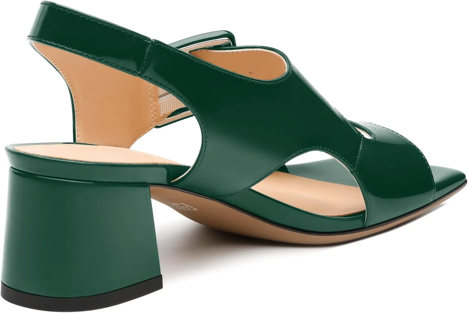 Womens Heeled Sandals Shoes, Square Peep Toe Mid Block Heel Ankle Strap Sandals for Women, Leather Insole Chunky Heel Sandals with Buckle 2"
