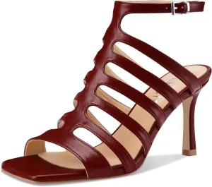 Women's High Heel Stiletto Gladiator Sandals Open Square Toe T-Strap Stilettos Cutout Hollow Dress Slingback Heels Summer Strappy Comfy Shoes for Ladies Sexy Unique
