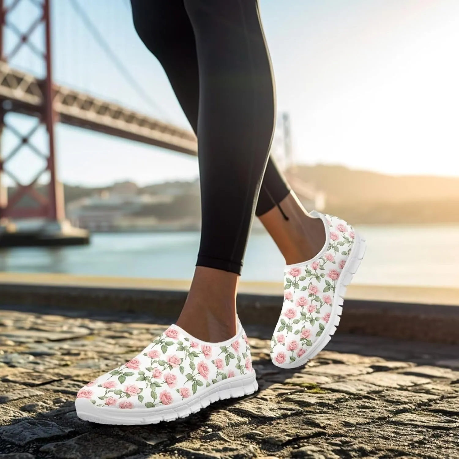 Women's Hiking Exercise Running Sneaker Casual Cozy Low-Top Yoga Workout Shoes Non-Slip Slip-On Lightweight Sneaker for Women US 5.5-11.5
